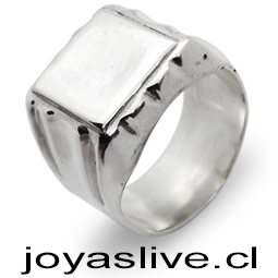 Anillo de plata chilena 950, Sello (medidas 10 a 28) (an73)