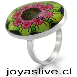 Anillo plata chilena 950, Mandala flor