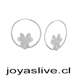 Aro argollas, plata chilena 950 Minnie Mouse
