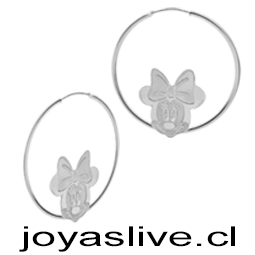 Aro argollas, plata chilena 950 Minnie Mouse