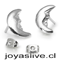 Aros de Plata Chilena 950, Lunas con Rostros