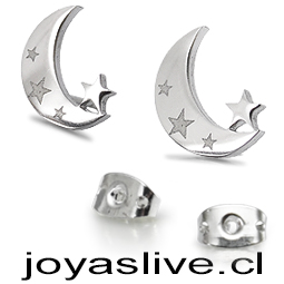 Aros de acero inoxidable,Luna con estrellas