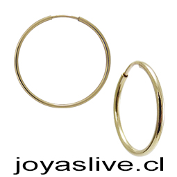 Aros Gold Field, con capa oro 14 kl, argollas 20mm