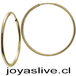 Aros Gold Field, con capa oro 14 kl, argollas 20mm