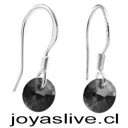 Aros de Plata, Cristal Tornasol Negro