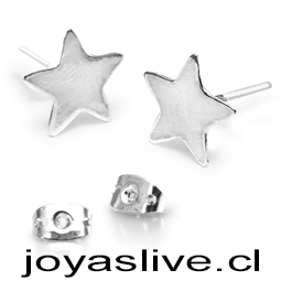 Aros de plata chilena 950, estrellas
