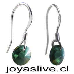 Aros de Plata, Cristal Tornasol verde