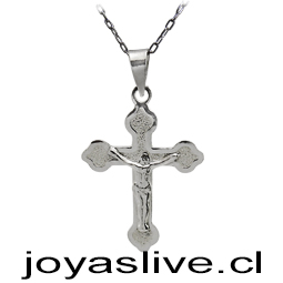  Collar Cruz Jesús plata chilena 950, cadena plata chilena 950,
