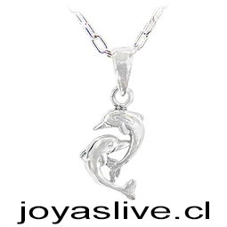 collar de plata Chilena, delfines 950