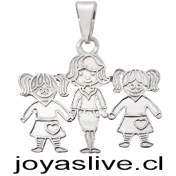 Dije Niña mamá niña, plata chilena 950.-