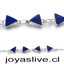 Pulsera de plata chilena 950, Gemas lapislázuli 