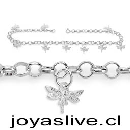 Pulsera Plata chilena 950, Rolo Libélula 