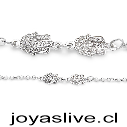 Pulsera Plata chilena 950, Rolo Manos de Fátima  