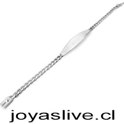 Pulsera mixta, plata chilena 950, 23 x 0.5 cm 