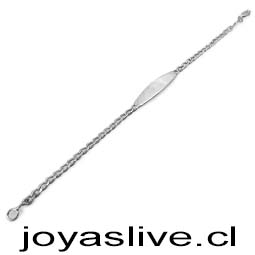 Pulsera mixta, plata chilena 950, 23 x 0.6 cm