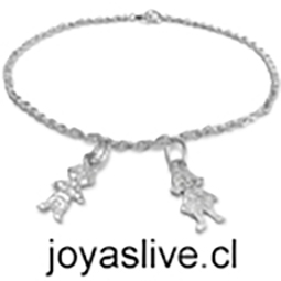  Pulsera o tobillera plata niños, 25cm