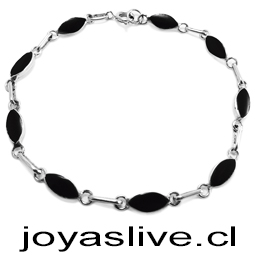 agotada Pulsera plata Chilena 950 obsidiana