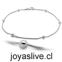 Pulsera de plata italiana 925, Cola de Topo con esferas
