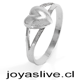 Anillo de plata chilena 950, Corazón (medida 18)