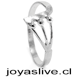 Anillo de plata chilena 950, tres esferas (medida 22)