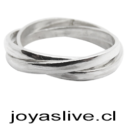 Anillo de Plata chilena 950 Tres Argollas (medida 14)