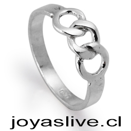 Anillo plata chilena 950, diseño entrelazado (medida 16)