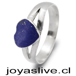 OFERTA. Anillo de plata chilena 950 Corazón lapizlázuli (medida 14) (Sin cambio ni devolucion)