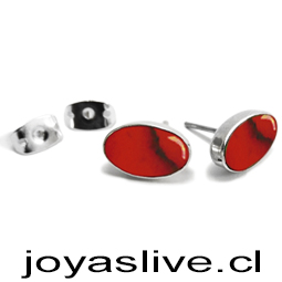 Aros de Plata Chilena 950, Gema  Jaspe 