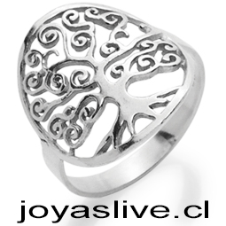  Anillo de plata chilena 950 árbol de la vida (medida 24)