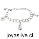 Pulsera dijes, plata chilena 950