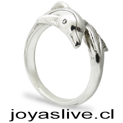 Anillo plata chilena, delfin (medida 14)