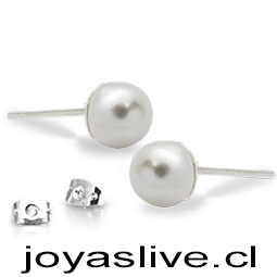 Aro plata chilena perlas blancas