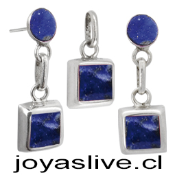 OFERTA!!! Conjunto plata chilena 950, cuadrado Lapislazuli. ( soin cambio ni devolución)