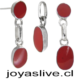 Conjunto plata chilena 950, Óvalo Jaspe. 