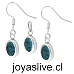 Conjunto plata chilena 950, Óvalo Mlaquita.