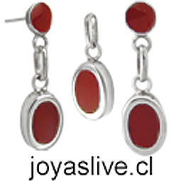 Conjunto plata chilena 950, Óvalo Jaspe. 