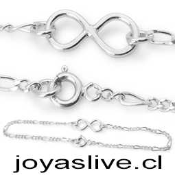 Pulsera de plata chilena 950, infinito 