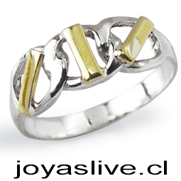 Anillo de plata chilena 950 con Oro 14kl. con Goldfield (medida 20)