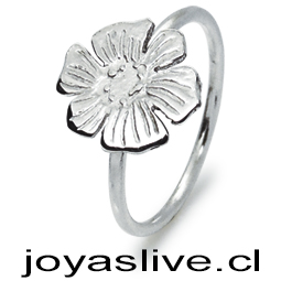 Anillo de Plata chilena 950 Flor de Loto (medida 12)