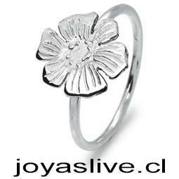 Anillo de Plata chilena 950 Flor de Loto (medida 12)