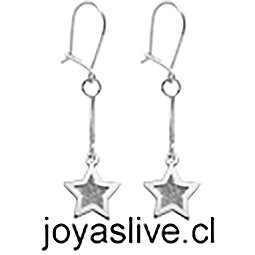 Aros plata chilena 950, Colgante Estrellas.-