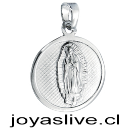 Dije Plata chilena 950 Virgen de Guadalupe