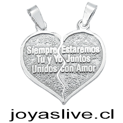 Dije Plata chilena 950 Juntos Unidos con Amor 