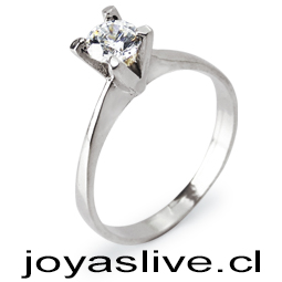 Anillo plata chilena 950, Solitario Cristal tornasol (medida 22).