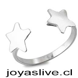 Anillo plata chjilena 950, Estrellas Ajustable.