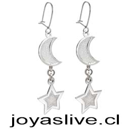  Aros de Plata chilena 950 Lunas y Estrellas