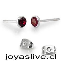 Aros de Plata chilena 950 Swarovski Tornasol Rosado