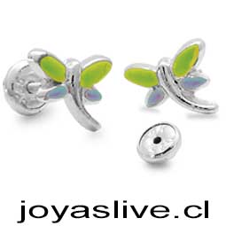 OFERTA  Aros de Plata chilena 950 Libélulas (pregunta colores desponibles)( sin cambio ni devolución )