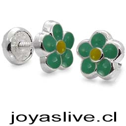 OFERTA  Aros de Plata chilena 950 Flores (sin cambio ni devolución)