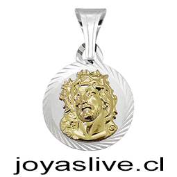  Dije de plata chilena 950, Jesús Oro 18kl